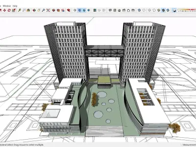 Sketchup Commercial Complex P10 3D model