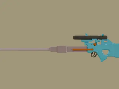3 guns model pack Low-poly 3D model
