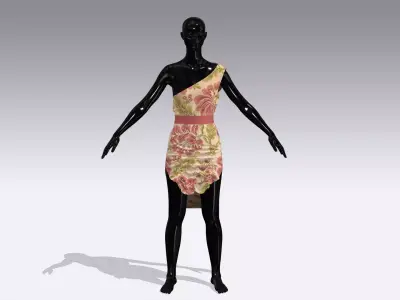  Woman Cloth Dress Low-poly 3D model get