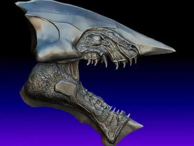 cyber raptor head 3D model purchase