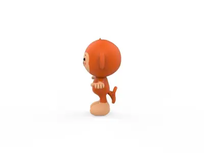 Character010 Monkey Animal Low-poly 3D model