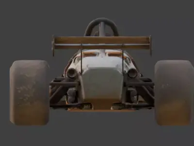 Post-Apocalyptic Sheriff Formula Racer  Low-poly 3D model