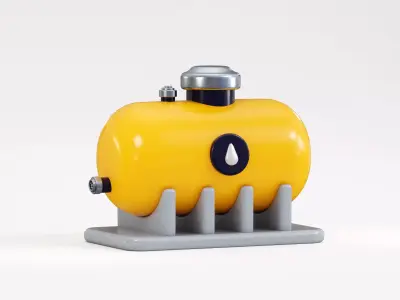 Cartoon Fuel Storage tank Low-poly 3D model