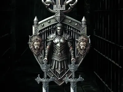 KNIGHT LION SWORD NECKLACE  3D print model