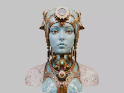 Bust Statue Low-poly 3D model