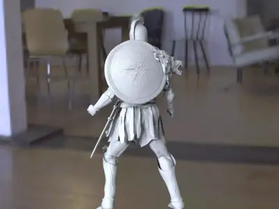 Greek warrior shield on back 3D model