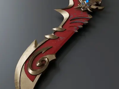 Stylized viking sword 1 3D model
