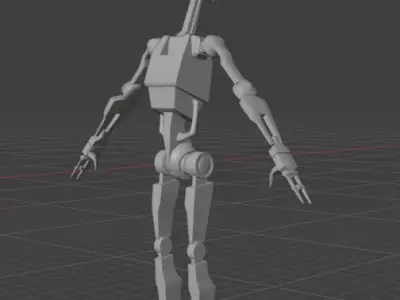B1 battle droid Low-poly 3D model get
