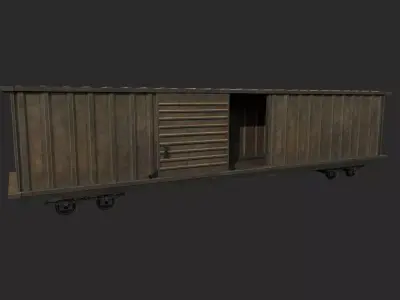 Old Train Wagon Low-poly 3D model purchase