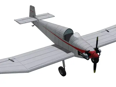 Jodel D9 Bebe Low-poly 3D model