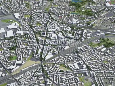 Bochum - 3D City Model Low-poly 3D model