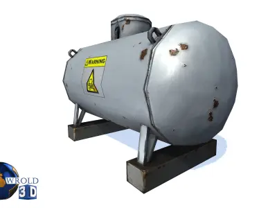 Gas Tank Lowpoly 3d model Low-poly 3D model