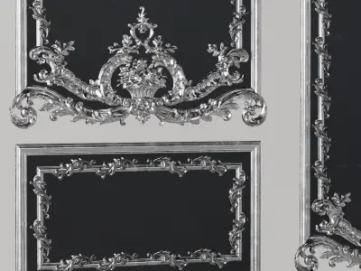 Set of mirrors in classic style 3D model