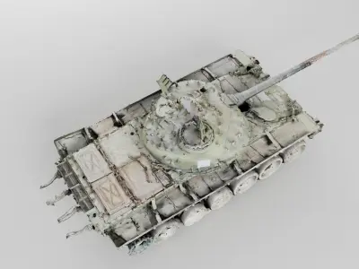 Destroyed T-72 tank   3D model