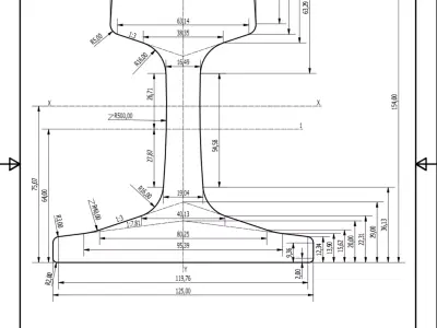 British Standard-EN13674 54E3 rail 3D model