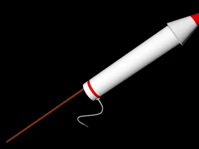 Firework Rocket 3D Model Low-poly 3D model