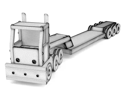 Wooden toy truck 27 3D model