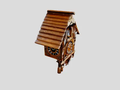 Black Forest Antique Cuckoo Clock Low-poly 3D model