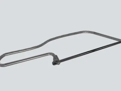 handsaw handle with handle Low-poly 3D model