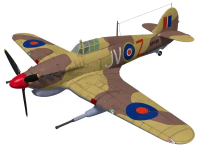 Hawker Hurricane MK2d 3D model
