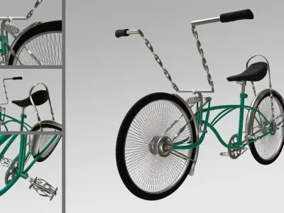 Old style bicycle PBR 3D model