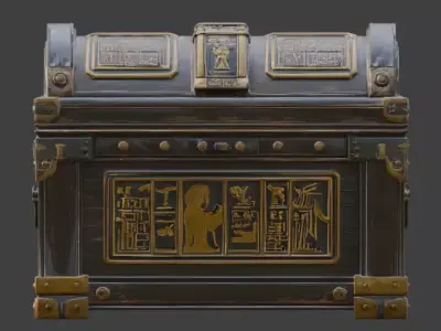 Ancient Egyptian Treasure Chest Low-poly 3D model purchase