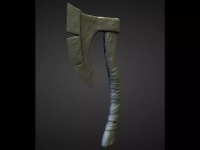 15 AXES Low poly and high poly Free 3D model