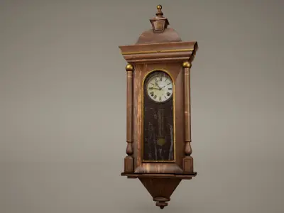 Wall Clock Low poly Game Ready  Low-poly 3D model