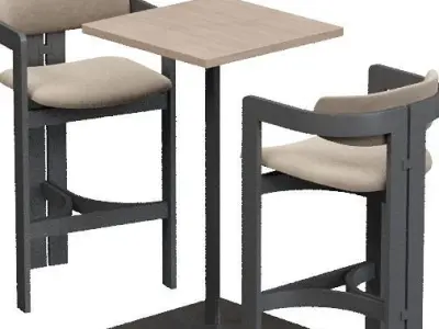 Gallotti  Radice 0419 and Bar Tables Industrial 3D model