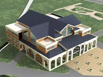 School Building 3D model 75