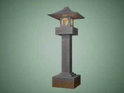 Japanese Stone Lantern Free low-poly 3D model