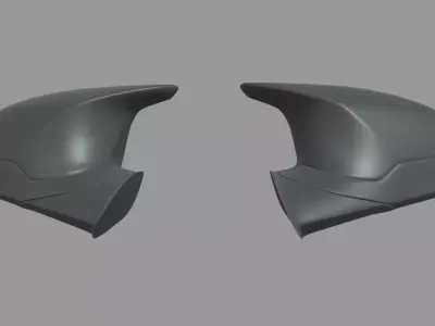 Car Mirror 029 Low-poly 3D model