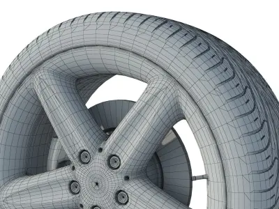 wheel Rim Tire 21 3D model