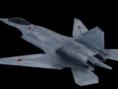 F7-japanese concept fighter jet Low-poly 3D model