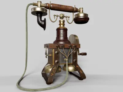 19th Century Vintage Telephone Low-poly 3D model