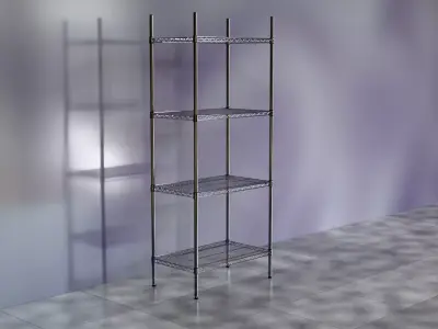 Wire Shelves - 30 inches X 18 inches X 72 inches in chrome Low-poly 3D model