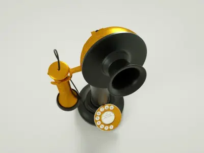 candlestick telephone Low-poly 3D model