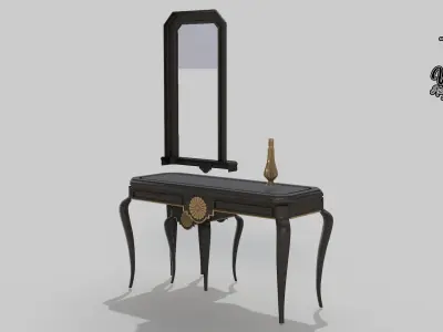 50s living room sideboard 3D model