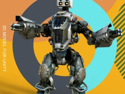 Avenger robot Low-poly 3D model