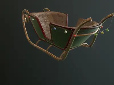 Sleigh christmas Low-poly 3D model