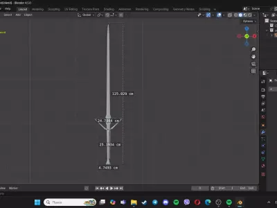 Witcher sword - low poly PBR model Low-poly 3D model