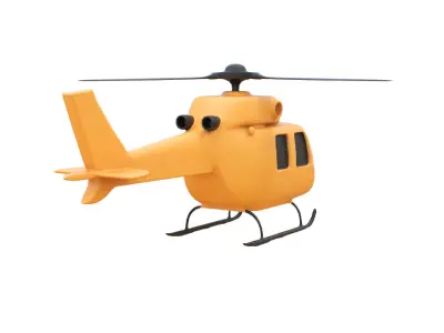 Cartoon Helicopter v001 3D model
