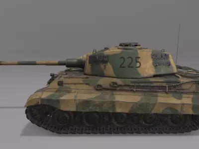 King Tiger Tank  Low-poly 3D model