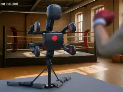Full Body Striking Dummy Black 3D model