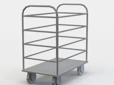 Trolley copper on wheels Low-poly 3D model