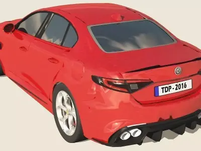Alfa Romeo Giulia QV - 2016 Low-poly 3D model