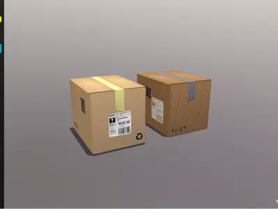 Boxes 400X300X300 Low-poly 3D model