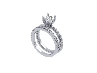  Solitaire Engagement Ring 3D print model shop