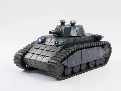 Futuristic Autonomous Drone Tank 3D Model Low-poly 3D model