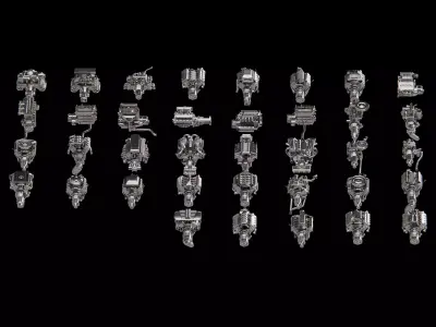 HIGH POLY 3D CAR ENGINE PACK  3D model
